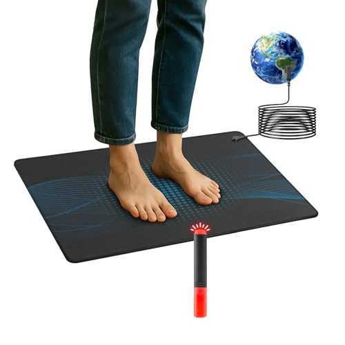 Grounding Mat with 100K Ohmresistor,The Globe Pad for Feet Earth Ground Therapy Improved Sleep
