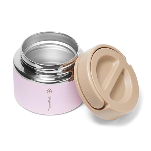 Image of ThermoFlask Insulated Food Jar with Leakproof Lid (12 oz, Blush Sandstone) - Stainless Steel Food Containers for Hot & Cold Meals, Lunch, Soup & Snacks