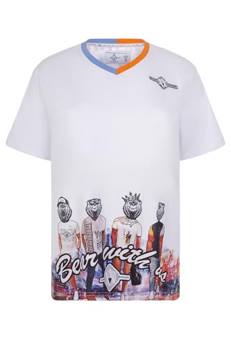 T-shirt oversize blanc femme motif ours : coupe ample pour un confort quotidien maximal