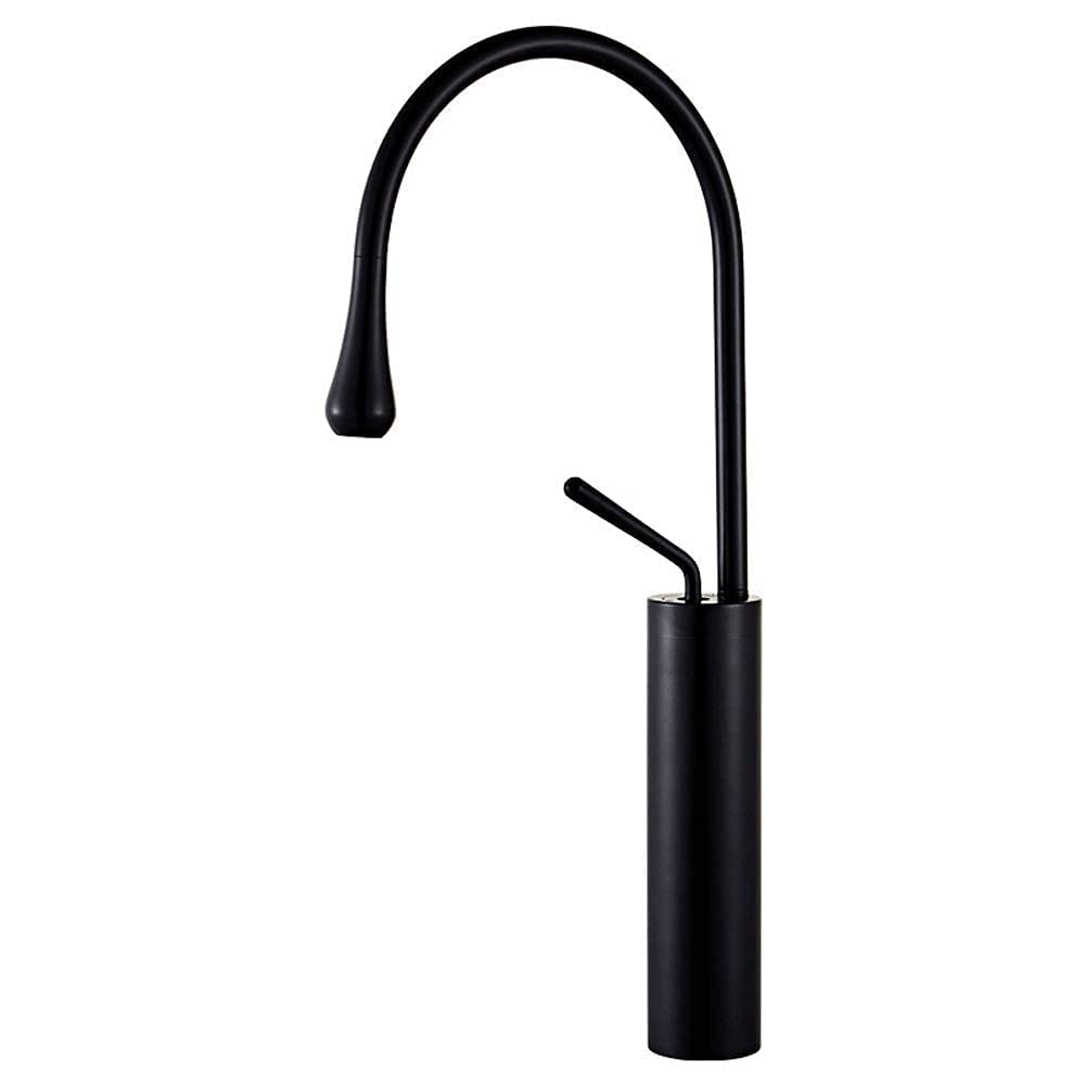 Robinet de cuisine noir rotatif 360 en cuivre eau chaude et froide