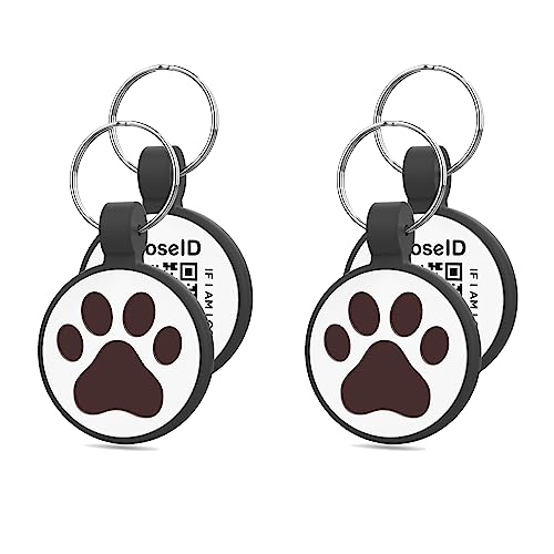 WhoseID Etiqueta de perro personalizada, código QR grabado con láser, etiqueta de identificación de perro de silicona, perfil en línea de mascotas, escanear código QR ubicación de envío, accesorios de