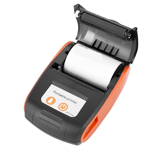 Lazmin Mini Bolsillo Inalámbrica BT Impresora térmica, Impresora térmica portátil Impresora de Recibos de 58 mm para Tiendas minoristas Restaurantes Fábricas Logística(Naranja)