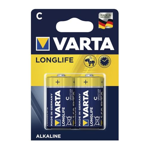 Pila Alkalina C LR14 Longlife 2 unid. Ø26,2x50mm, Ideal para Dispositivos electrónicos y Juguetes. Energía Prolongada y confiable.