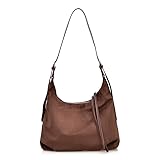 FUNSEED Bolso de mano de poliéster para mujer, bolso de hombro mediano, bolso de mano diario, adecuado para viajes y viajes, Café