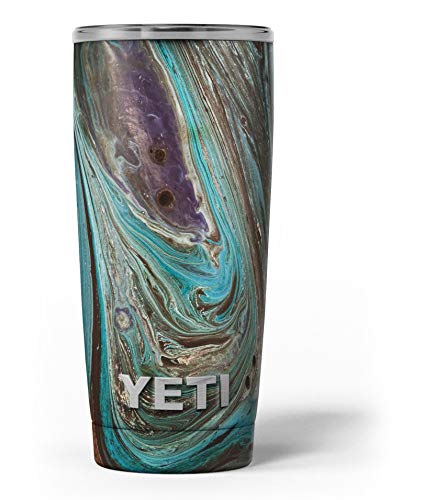 Design Skinz Swirling Dark Acrylic Marble - Skin Decal Vinyl Wrap Kit Compatible with The Yeti Rambler Cooler Tumbler Cups