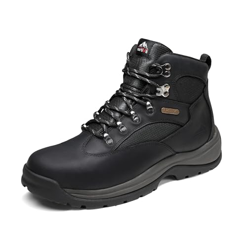NORTIV 8 Steel Toe Work Boots for Men Waterproof Slip Resistant Safety Construction Boots