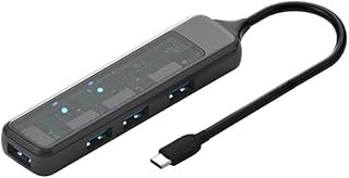 BYNNIX USB 3.0 HUB Type C Multiport Splitter Adapter with SDTF Ports Card Reader High Speed for Laptop Computer PC Accessory USB 3.0 Hub Splitter USB Extender 4 Port USB Data Hub Card Reader