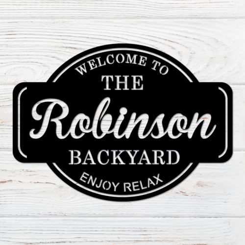 Generic Personalized Patio Sign, Custom Outdoor Metal Sign, 12*8.5inch, Rustic