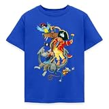 Spreadshirt Käpt'n Sharky Schiffskapitän Kinder T Shirt, 110/116 (5 6 Jahre), Royalblau