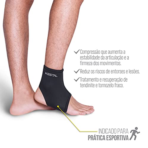 Kestal, Tornozeleira Curta, Preto, Tamanho P