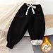 Kids Sherpa Lined Joggers Sweatpants Winter Warm Casual Elastic Waist Athletic Pants with Pockets for Girls Boys 1-13 Years