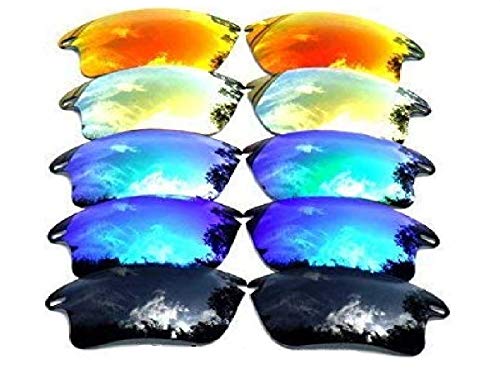 Galaxy Replacement Lenses for Oakley Fast Jacket XL Black&Blue&Green&Gold&Red Polarized 5 Pairs