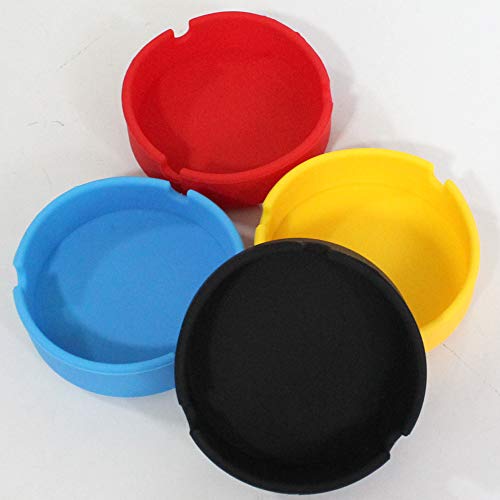 Cinzeiro de mesa Silicone redondo 8x8x2cm colorido