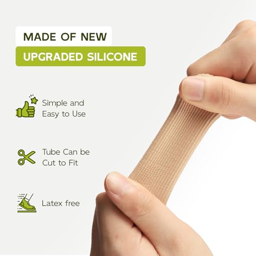 Image of Bukihome 16 PCS Toe Protectors, Silicone Toe Caps Closed Toe Surface Fabric Sleeve Protectors, Prevent Pain Relief for Corns, Blisters and Ingrown Toenails（16PCS Medium Size)[Upgrade]
