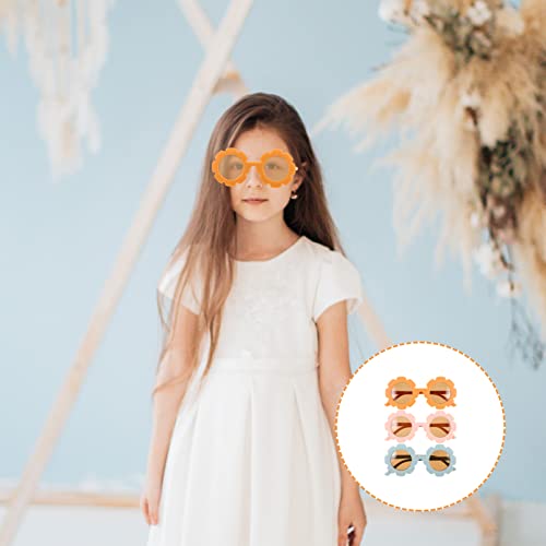Amosfun 3Pairs Toddler Sunglasses Girl Sunflower Sunglasses Baby Sunflower Glasses - Image 4