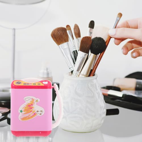 Hohopeti Limpiador Eléctrico de Brochas de Maquillaje Mini Rosa Máquina Limpiadora Automática para Esponjas y Cepillos Dispositivo Portátil para Limpieza Rápida y Secado - imagen 7