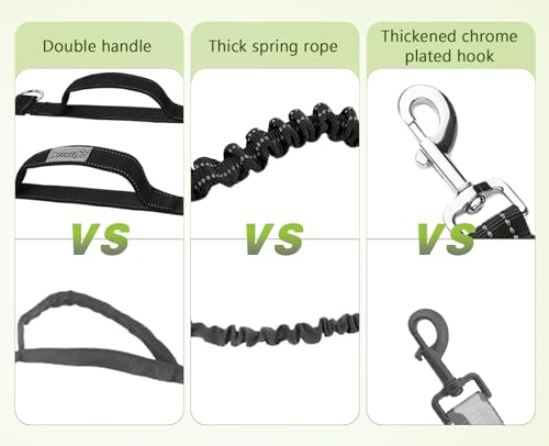 Pecute Hundeleine für Hunde, bis zu 110 kg, stoßfest, bequem, reflektierende Nähte, ideal zum Laufen, Joggen und Gehen (weiß)