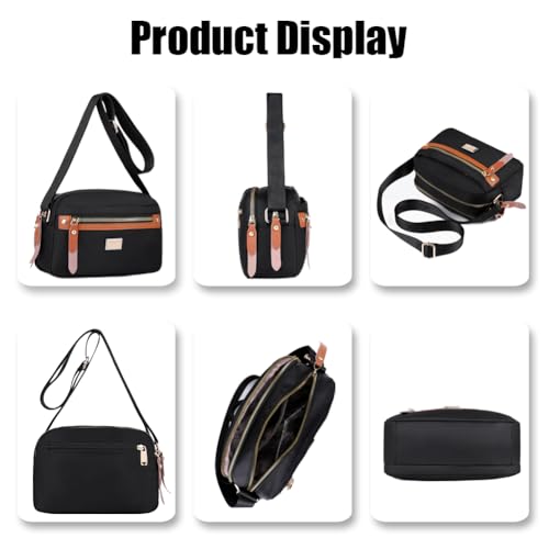 Nylon Crossbody Bag, Small Shoulder Bag for Women Travel and Daily Use, Waterproof | Multi Pockets | Adjustable Strap3