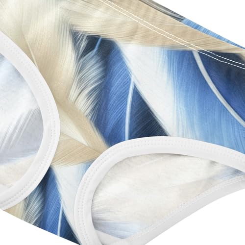 Cotton Girls Underwear Toddler Soft Blue Beige Feathers Cute Panties Girl Pattern Kids Undies Briefs 2t4