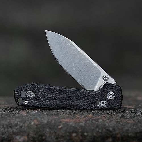 Image of Vosteed Raccoon EDC Knife, Lightweight Folding Pocket knife with Clip for Men and Women, Sharp Crossbar Lock Knife with 3.25 inch Sandvik 14C28N Steel Blade, Micarta Handle for Camping, Hiking - A0504