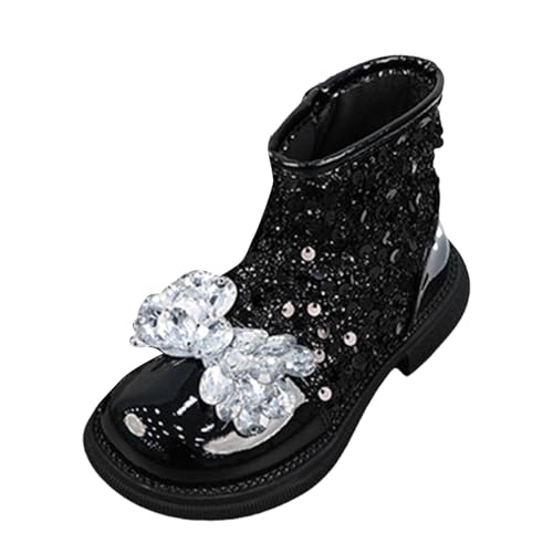 IWIHMIV Girls Ankle Boots Side Zipper Ankle Booties Fall Boots Dress Boots Outdoor Non Slip Warm Shoes High Top Walking Boot