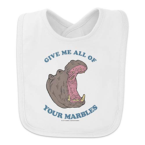 GRAPHICS & MORE Give Me All Of Your Marbles Hippo Funny Humor Baby Bib