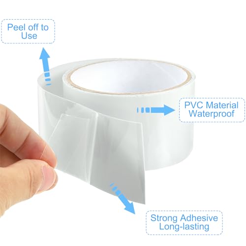 Image of PATIKIL Waterproof Patch Seal Tape 2 in x 5 Ft, 2 Pack PVC Leak Proof Repair Tape Instant Sealing for HVAC Ducts, Roof Crack, Hoses Pipes, Awning, White