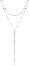 Long Layered Necklace for Women - Trendy Y Shaped Drop Pendant Necklace, Simple Beaded Necklace, Long Pendant Necklaces for Women, Fashion Jewelry Gift for Her, One Siza, Zinc