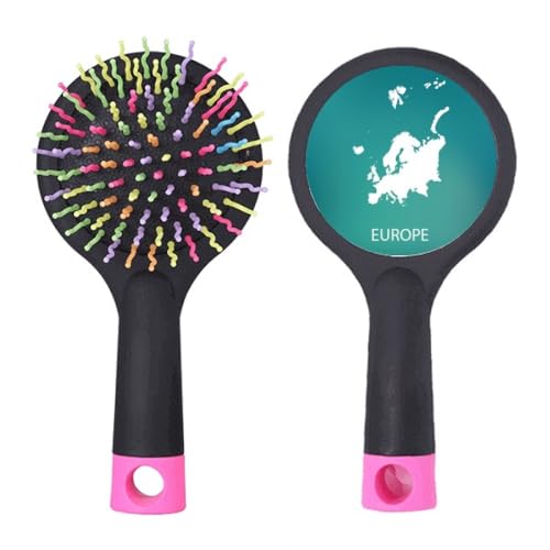 Brosse à cheveux démêlante à coussin d'air motif carte contour continent européen