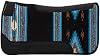 Weaver Equine Protector de silla occidental de fieltro de lana tejida contorneado de 23" x 24" para pony, absorbente de impactos, protección, negro/azul 2
