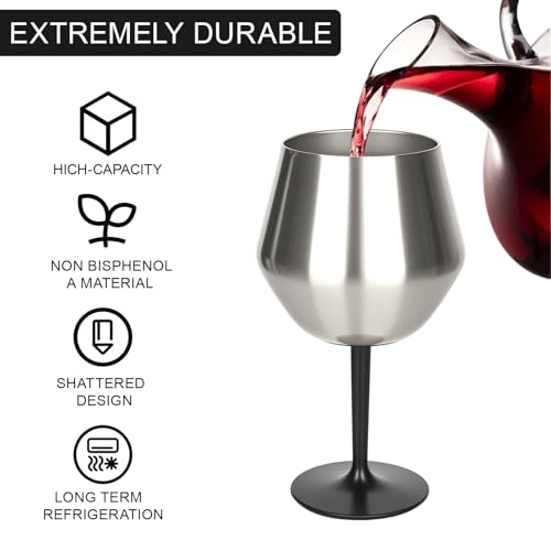 Vaso de vino de acero inoxidable de 420 ml, copa portátil desmontable para exteriores 3
