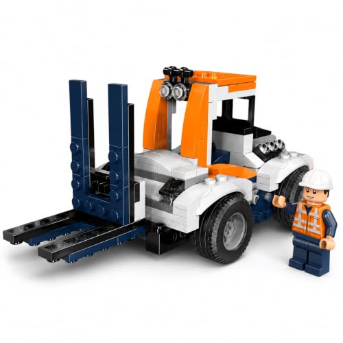 Image of Yashoni Automotive Building Blocks Toy Set for Kids | 10+ Construction Models in one Set| Aircraft, Excavator, Jeep, Car Model Building Kit | Educational STEM Toy | Ages 6+ (Engineering Forklift)