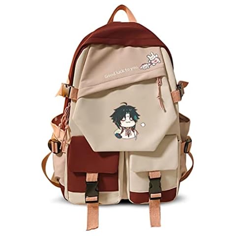 HTBH For Game Genshin Impact Xiao Backpack Student Teenager Travel Rucksack Casual Laptop Daypack Large-Capacity Daily Book Bag Cover