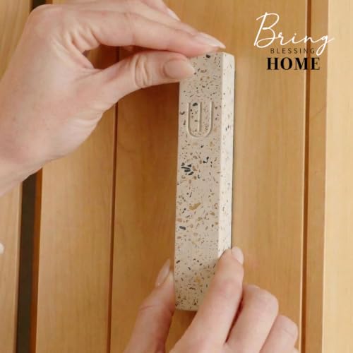 Image of SURI Mezuzah for Door with Scroll - 9 Inch Modern Mezuzah Case with Non Kosher Scroll Included, Fits up to 8 inch Scroll, Easy Adhesive Installation, Gift Box Included