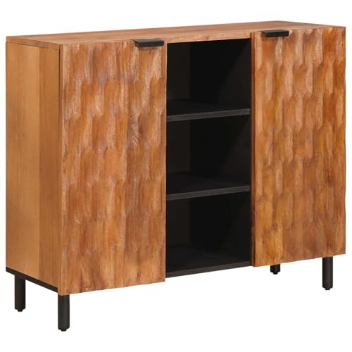 vidaXL Aparador con Estante Acabado de Acacia Marrón 90 x 33,5 x 75 cm, Comedor, Rectangular, Moderno, Duradero, Diseño Elegante, Color Versátil, Fácil de Limpiar, Espacio Funcional, Estilo Atemporal