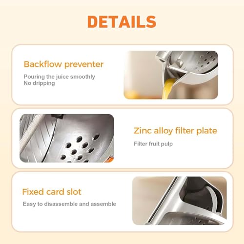 Hand Juicer Squeezer, 2026 New Heavy Duty Fruit Juice Squeezer Handheld, Manual Juicer Hand Press with Ergonomic Grip for Lemon, Lime, GrapCitrus, Orange, fruit, Pomegranate (1PC) by StyleEnable&Toggle - Used condition - Image 6