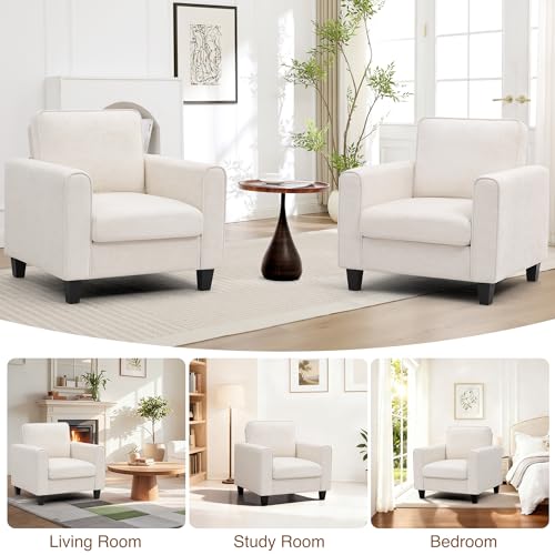 Sillón Chenille Plegable Beige miniatura 3