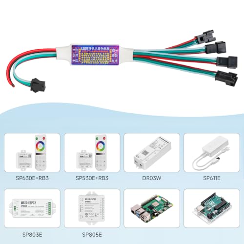 Image of BTF-LIGHTING WS2812B WS2811 SM16703 SK6812 WS2814 IC etc 3Pin RGB TTL Amplifier 1 to 4 Support 3PIN Addressable LED Strip,Fairy String,Matrix Panel,Module etc DC5V DC12V DC24V (Pack of 2)