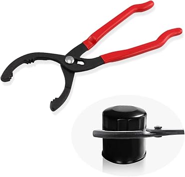 Salior 12'' Oil Filters Removal Specialty Tool Oil Filter Wrench,3-Position Adjustable+15Bent Angle Head Design Oil Filter Pliers For 45-150mm Engine Filters,Conduit,Fittings, Red