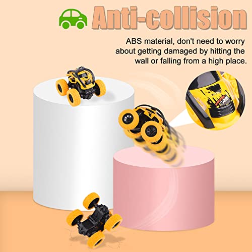 Toys Cars for 2+ Year Old Boys, 2 Pack Pull Back Cars Monster Trucks, 360 Degree Rotation Push and Go Vehicle - Image 4