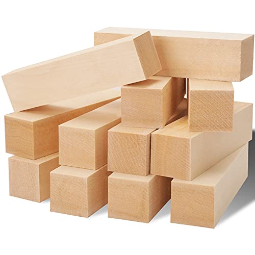 Yipled 12 Pack Unfinished Basswood Carving Blocks Kit, Rectangular Wooden Blocks For Diy Carving, Crafting And Whittling For Adults Beginner And Experts(4 X 1 X 1 Inch) #TOP2