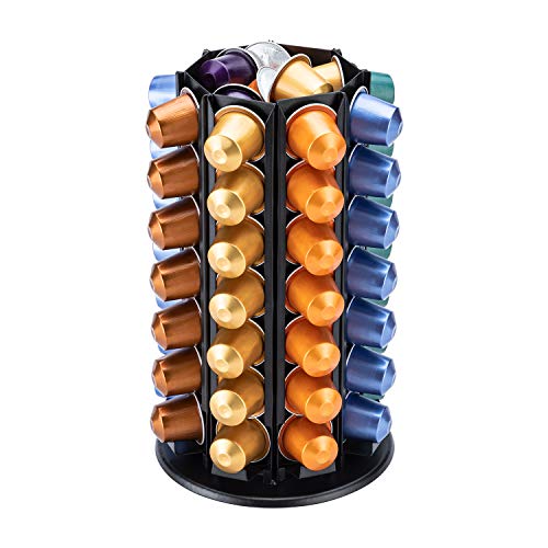 Rice rat Soporte para cápsulas Nespresso original para 56 cápsulas Nespresso con almacenamiento central adicional (carrusel 80+ vainas)