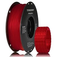 TINMORRY TPU Filament 1.75 mm, TPU 95A Flexibles 3D Drucker Filament mit glänzender Oberfläche, Geeignet für die meisten FDM-3D-Drucker, 1kg Spule (2.2 lbs), Transparent Rot – Ansicht 1