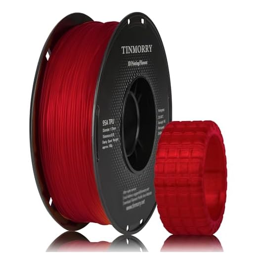TINMORRY TPU Filament 1.75mm, TPU 95A Flexible 3D Printer Filament with Glossy Finish, Suitable for Most FDM 3D Printers, 1kg Spool (2.2 lbs), Transparent Red