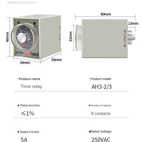 Relais temporisé AH3-2 60s pour programmer le démarrage différé de vos moteurs AC110V - 7