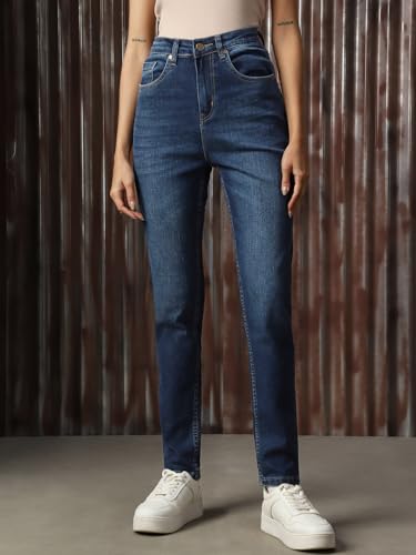 Image of High Star Women Cotton Washed Skinny fit High-Rise Casual Jeans