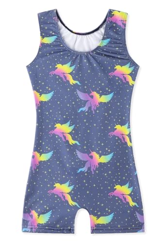 HOZIY Gymnastics Leotards for Girls with Shorts Biketards Dance Tumbling Outfits Matching Scrunchies 1-12 Years Old