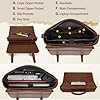 IGOLUMON Messenger Bag Waterproof Leather Laptop Bag 15.6 Inch Briefcase for Men Vintage Satchel Bag Shoulder Notebook Work Bag Brown #3