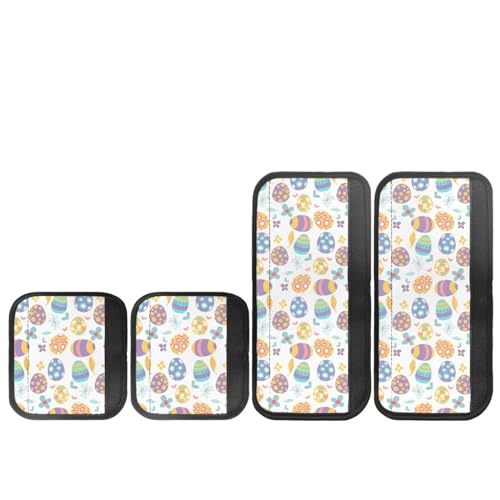 Image of Dreaweet Easter Egg Pattern Refrigerator Door Handle Covers Set of 4 Washable Fridge Cover Kitchen Appliance Protector for Oven Dishwashers Microwave,Easter Kitchen Home Decor