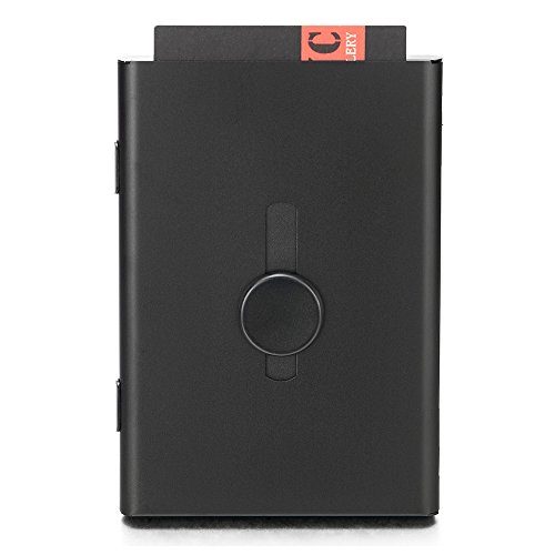 Mat Negro Portatarjetas de Visita Fundas Porta Tarjetero Crédito Identificación Diapositiva Automática con el Pulgar